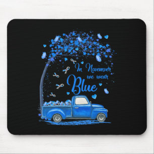In November We Wear Blue Truck Butterfly Diabetes Mouse Mat