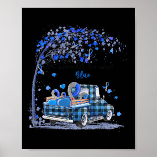 In november we wear blue truck diabetes awareness  poster
