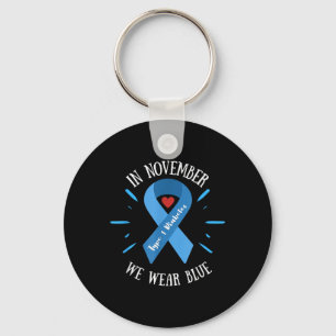 In November We Wear Blue, Type 1 Diabetes Awarenes Key Ring