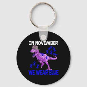 In November We Wear Blue Type 1 Diabetes Awareness Key Ring