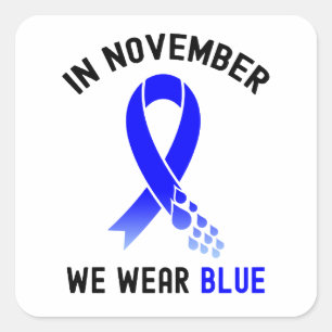 In November We Wear Blue, World Diabetes Day Square Sticker