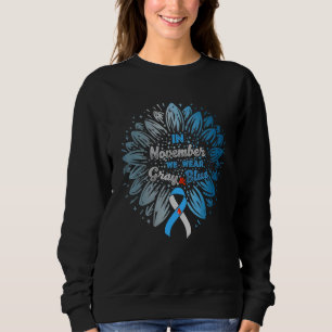 In November We Wear Grey And Blue Ribbon Diabetes Sweatshirt