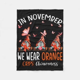 In November We Wear Orange Crps Awareness Gnomes Fleece Blanket