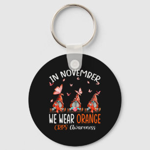 In November We Wear Orange Crps Awareness Gnomes Key Ring