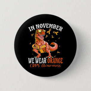 In November We Wear Orange Ribbon Crps Awareness D 6 Cm Round Badge