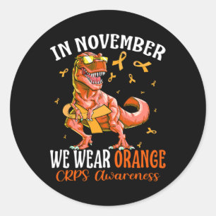 In November We Wear Orange Ribbon Crps Awareness D Classic Round Sticker