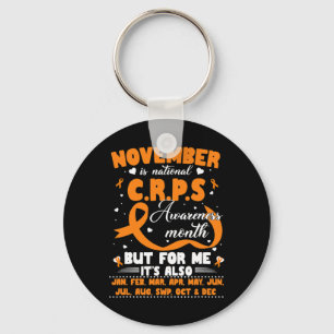 In November We Wear Orange Ribbon Crps Awareness M Key Ring