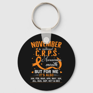 In November We Wear Orange Ribbon CRPS Awareness M Key Ring