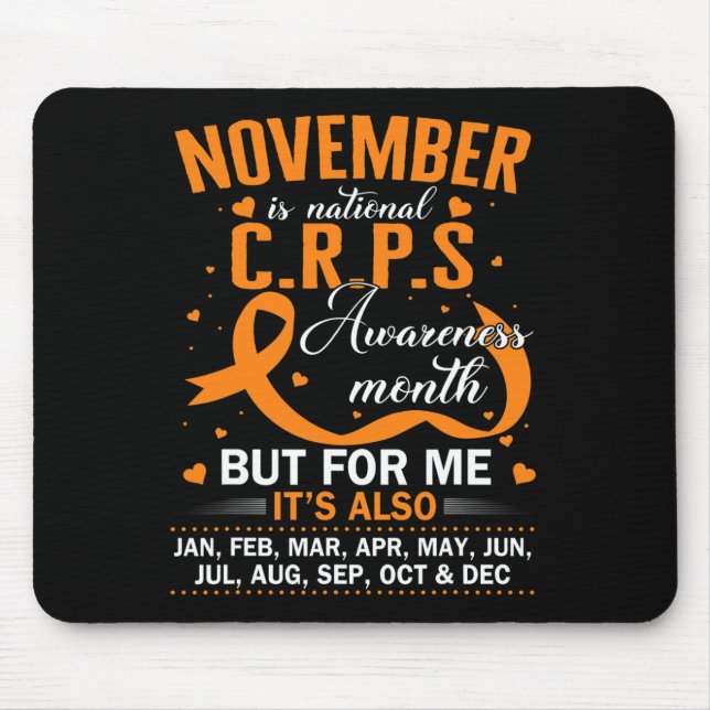 In November We Wear Orange Ribbon CRPS Awareness M Mouse Mat (Front)