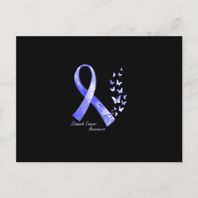 In November We Wear Periwinkle Ribbon Stomach Canc Postcard (Front)