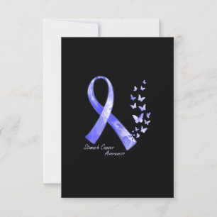 In November We Wear Periwinkle Ribbon Stomach Canc Thank You Card