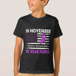 In November We Wear Purple Alzheimer Awareness Mon T-Shirt
