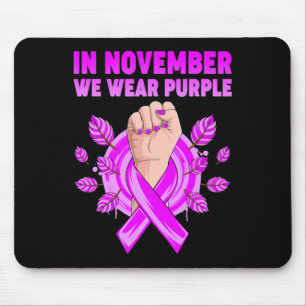 In November We Wear Purple Alzheimer Awareness Wom Mouse Mat