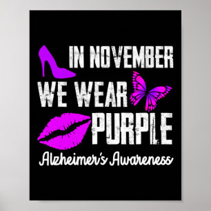 In November We Wear Purple Alzheimer´s Awareness Poster