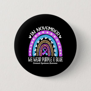 In November We Wear Purple And Blue Emanuel Syndro 6 Cm Round Badge