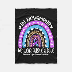 In November We Wear Purple And Blue Emanuel Syndro Fleece Blanket