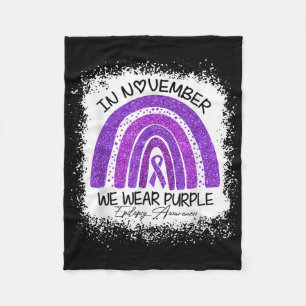 In November We Wear Purple Epilepsy Awareness  Fleece Blanket