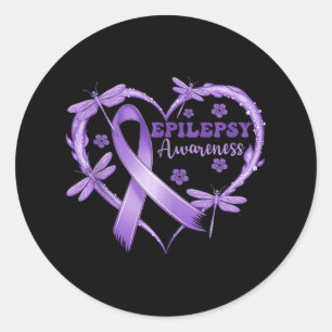 In November We Wear Purple Epilepsy Awareness Love Classic Round Sticker