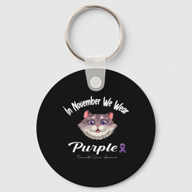 In november we wear Purple for Pancreatic Cancer a Key Ring (Front)