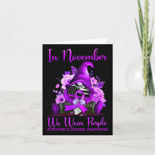 In November We Wear Purple Gnome Pumpkin Heimerhei Card