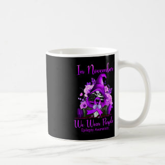 In November We Wear Purple Gnome Ribbon Epilepsy A Coffee Mug