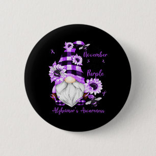 In November We Wear Purple Gnomes Alzheimer Awaren 6 Cm Round Badge