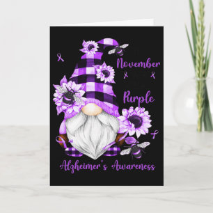 In November We Wear Purple Gnomes Heimerheimer Awa Card