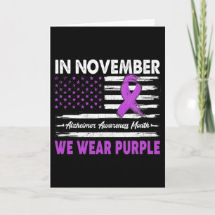 In November We Wear Purple Heimerheimer Awareness Card