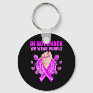In November We Wear Purple Heimerheimer Awareness  Key Ring