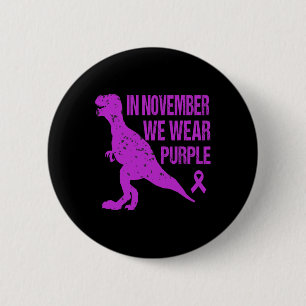 In November We Wear Purple Pancreatic Cancer Aware 6 Cm Round Badge
