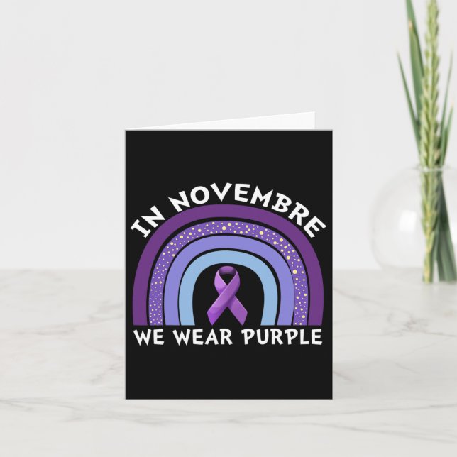 In November We Wear Purple Pancreatic Cancer Aware Card (Front)
