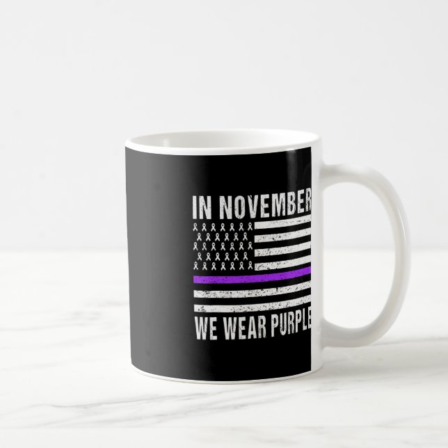 In November We Wear Purple Pancreatic Cancer Aware Coffee Mug (Right)