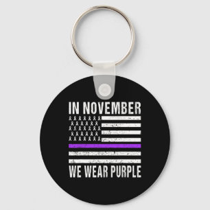 In November We Wear Purple Pancreatic Cancer Aware Key Ring