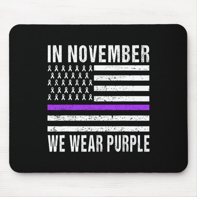 In November We Wear Purple Pancreatic Cancer Aware Mouse Mat (Front)