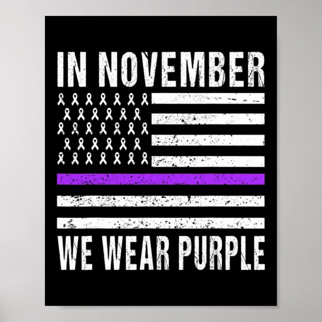 In November We Wear Purple Pancreatic Cancer Aware Poster (Front)