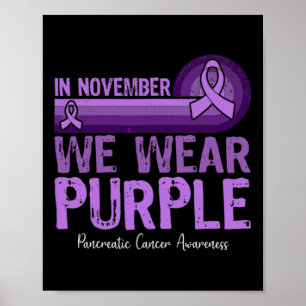 In November We Wear Purple Pancreatic Cancer Aware Poster