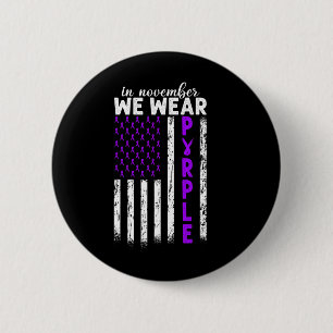 In November We Wear Purple Pancreatic Cancer Usa F 6 Cm Round Badge