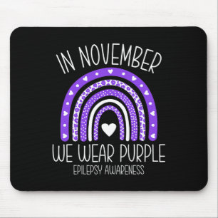 In November We Wear Purple Rainbow Epilepsy Awaren Mouse Mat