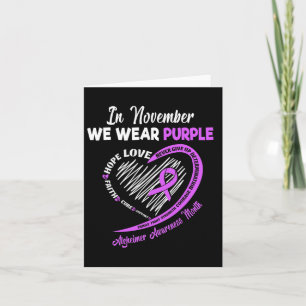 In November We Wear Purple Ribbon Heimerheimer Awa Card
