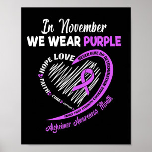 In November We Wear Purple Ribbon Heimerheimer Awa Poster