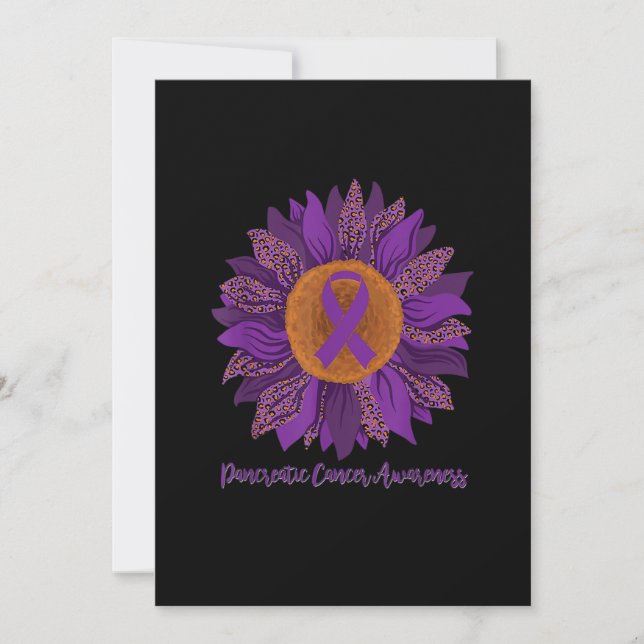 In November We Wear Purple Sunflower Pancreatic Ca Invitation (Front)