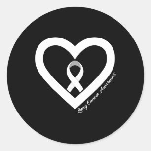 In November We Wear White Lung Cancer Awareness Mo Classic Round Sticker