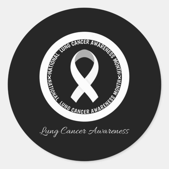 In November We Wear White Lung Cancer Awareness Mo Classic Round Sticker (Front)