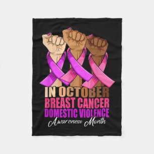 In October Breast Cancer Domestic Violence Awarene Fleece Blanket
