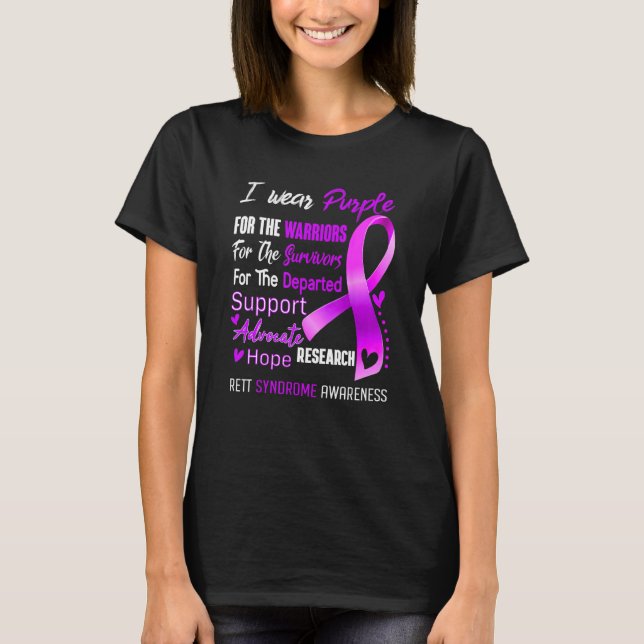 In October I Wear Purple For Rett Syndrome Awarene T-Shirt (Front)