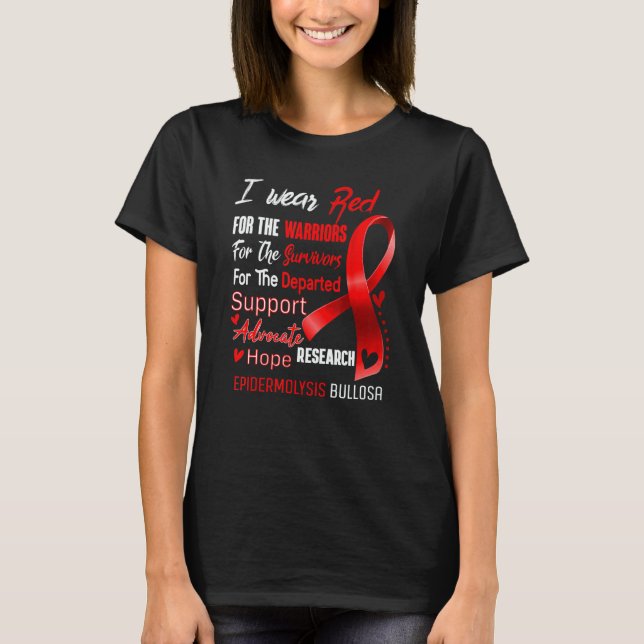 In October I Wear Red For Epidermolysis Bullosa Re T-Shirt (Front)
