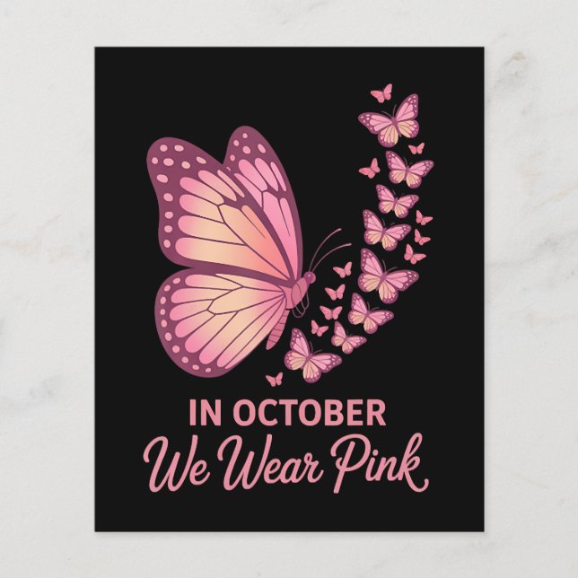 in october pink breast butterfly flyer (Front)