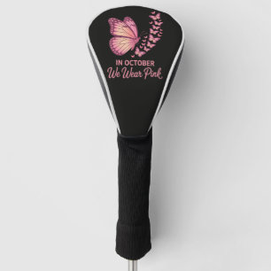 In October Pink Breast Butterfly Golf Head Cover