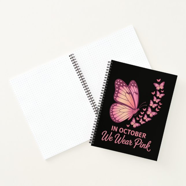 In October Pink Breast Butterfly Notebook (Inside)