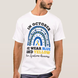 In October We Wear Blue And Yellow Down Syndrome A T-Shirt